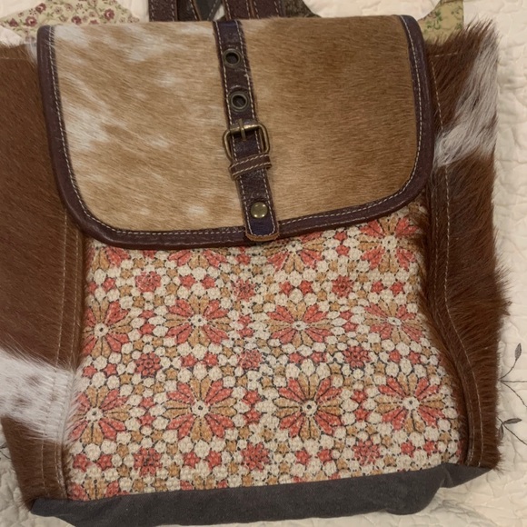 Myra Bag Handbags - Myra Brown and Cream unique Floral Women's Bag